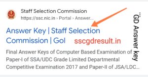 SSC GD Answer key 2024 Official website